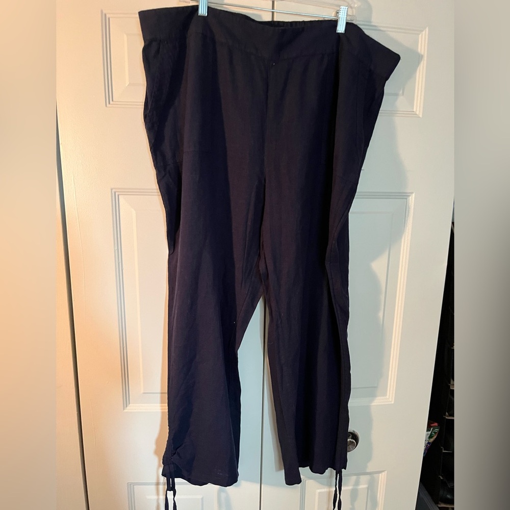 Denim & Co Naturals Linen Blend Pull on Pants